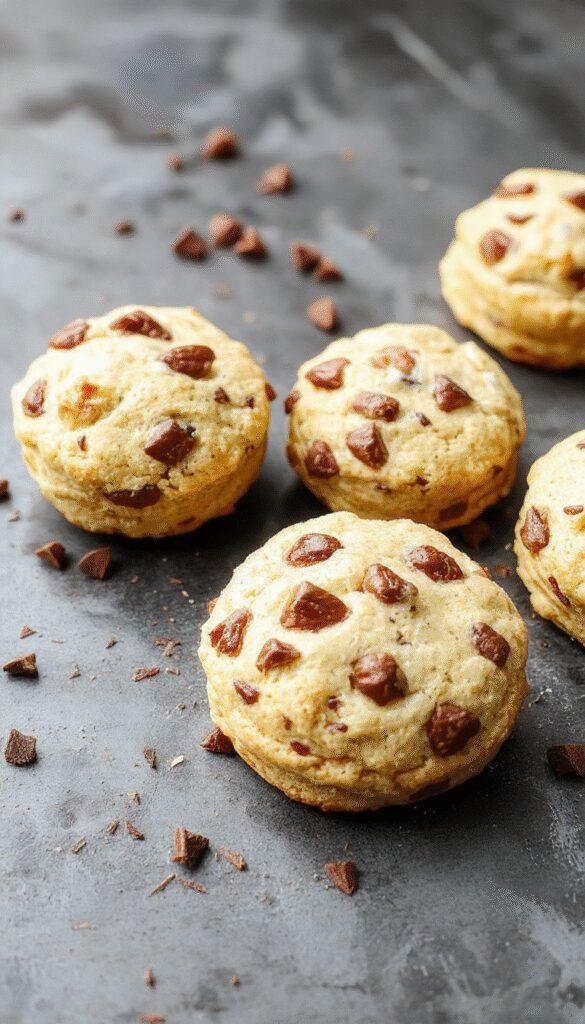 Golden Breakfast Protein Biscuits arranged on a plate, showcasing their fluffy texture and hearty appearance, perfect for a healthy start.