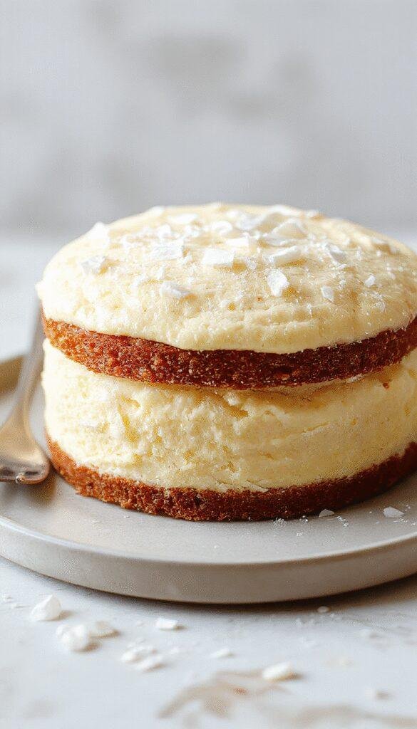 A slice of pandan coconut cake on a plate, showcasing vibrant green layers with shredded coconut topping and a drizzle of glaze.
