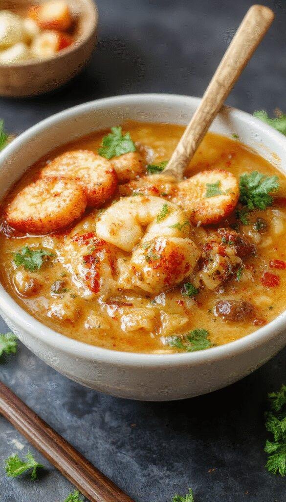 A bowl of vibrant vegan saucy ramen noodles topped with fresh vegetables and herbs, steaming and ready to enjoy.