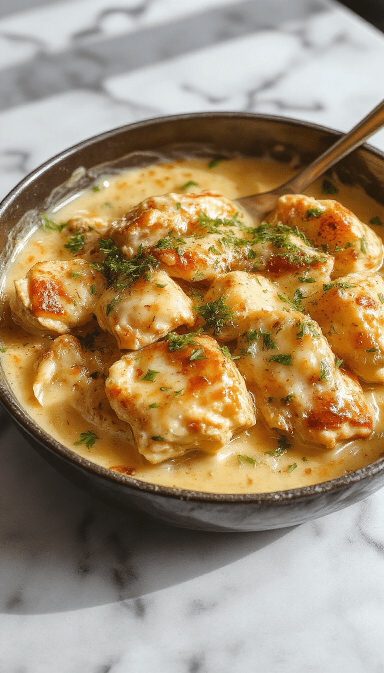 A vibrant skillet filled with golden-brown butter chicken pieces topped with fresh herbs and creamy sauce, served alongside which colorful vegetables and garnished with chopped parsley and a wedge of lemon, on a rustic wooden table.