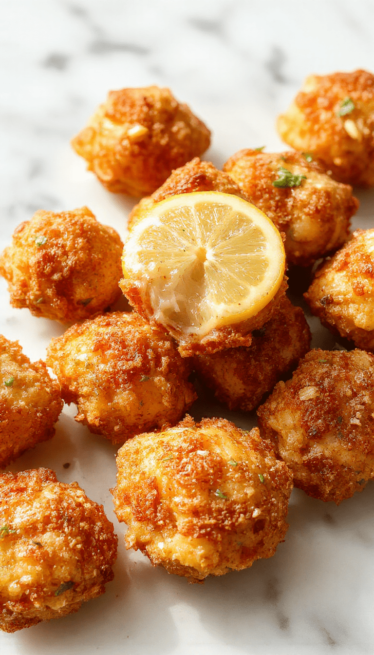 Golden crispy chicken bites glazed with vibrant lemon sauce served on a white plate with fresh lemon wedges and parsley garnish, showcasing a shiny crispy exterior with tender juicy interior, styled on a clean wooden surface with a hint of lemon zest and herbs.