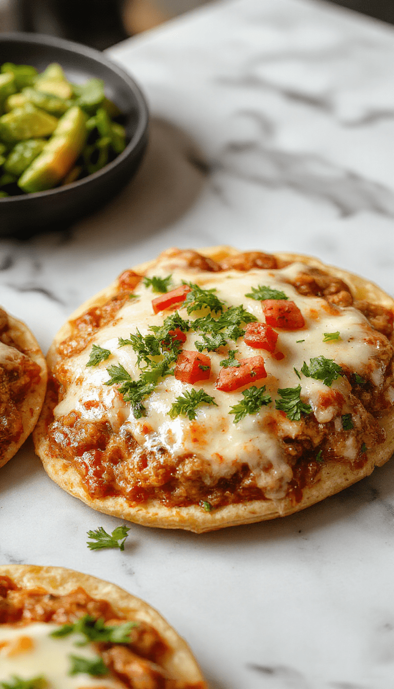 Colorful sheet pan taco pizza with golden-brown crust topped with melted cheese, seasoned ground beef, fresh diced tomatoes, shredded lettuce, and vibrant cilantro, all arranged beautifully on a rustic wooden table.