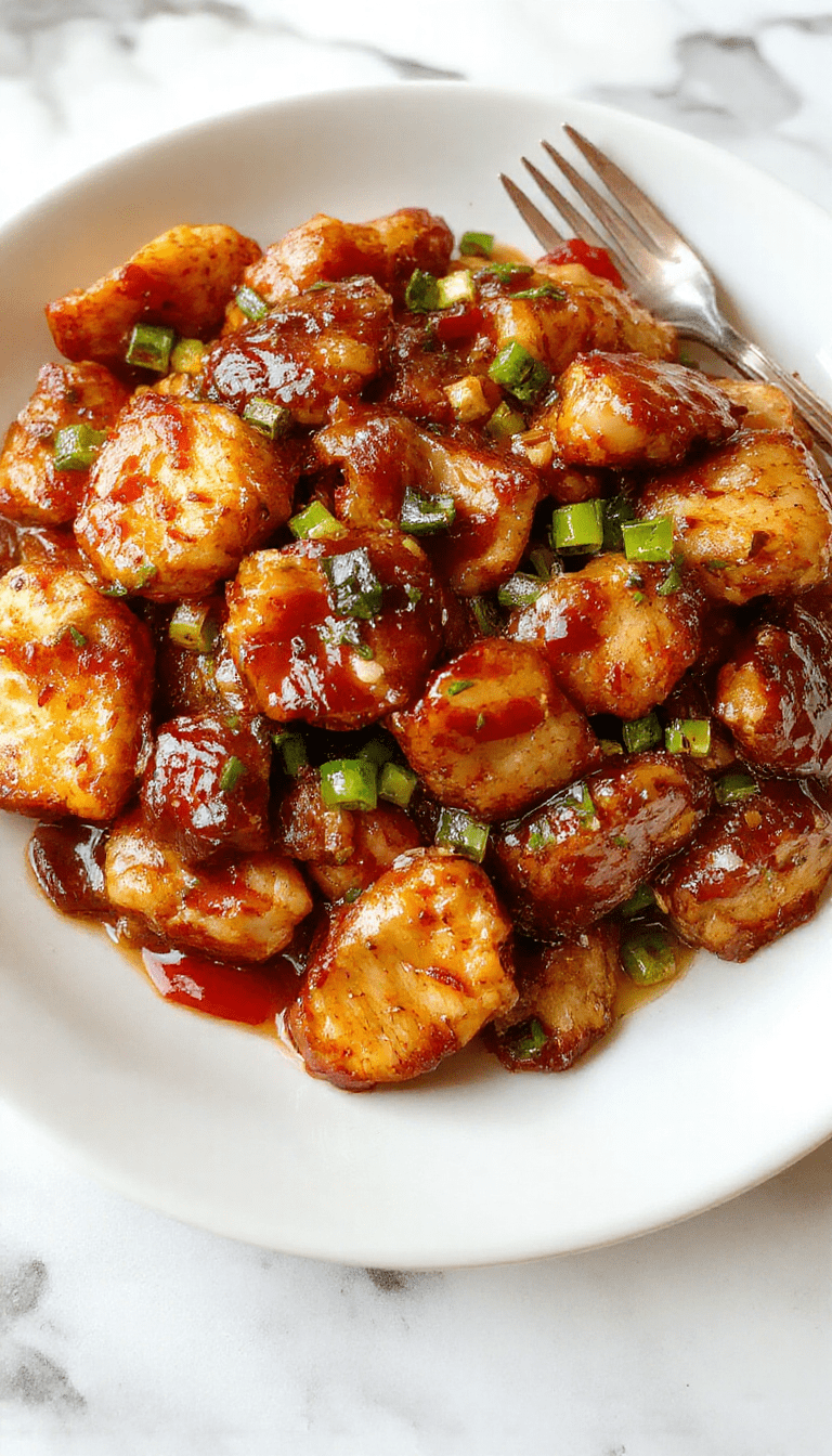 A vibrant plate of stir fry featuring golden-brown chicken pieces coated in glossy teriyaki sauce, colorful bell peppers, broccoli florets, and sesame seeds on a rustic wooden surface, styled with fresh green herbs and chopsticks for an inviting Asian-style presentation.