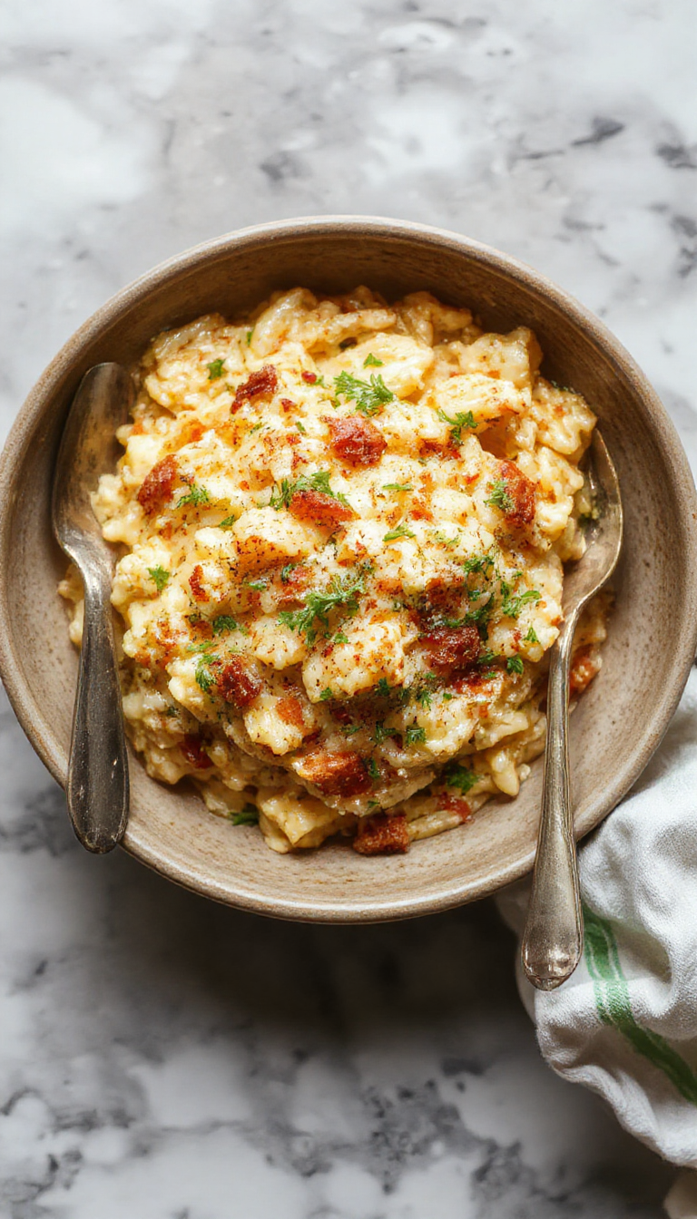 A bowl of golden, perfectly cooked orzo pasta garnished with fresh herbs and cherry tomatoes, ready for a quick weeknight dinner.