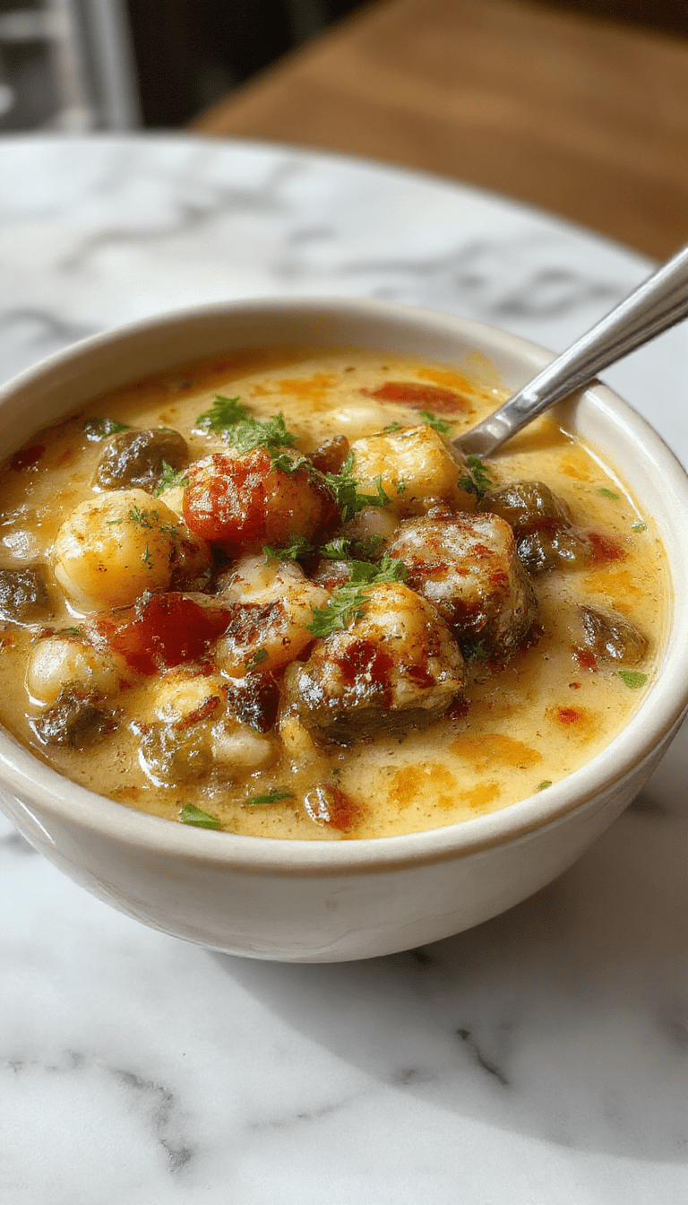 A vibrant bowl of vegetable soup with colorful carrots, zucchini, and spinach, garnished with herbs, served in a rustic white bowl on a wooden table with fresh vegetables around.