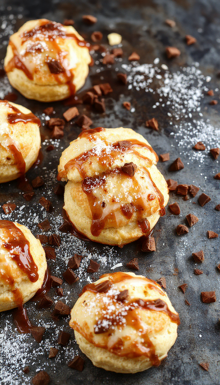 Golden Bliss Biscuits displayed on a rustic wooden platter, golden-brown and flaky with a soft, melt-in-your-mouth texture, perfect for breakfast.