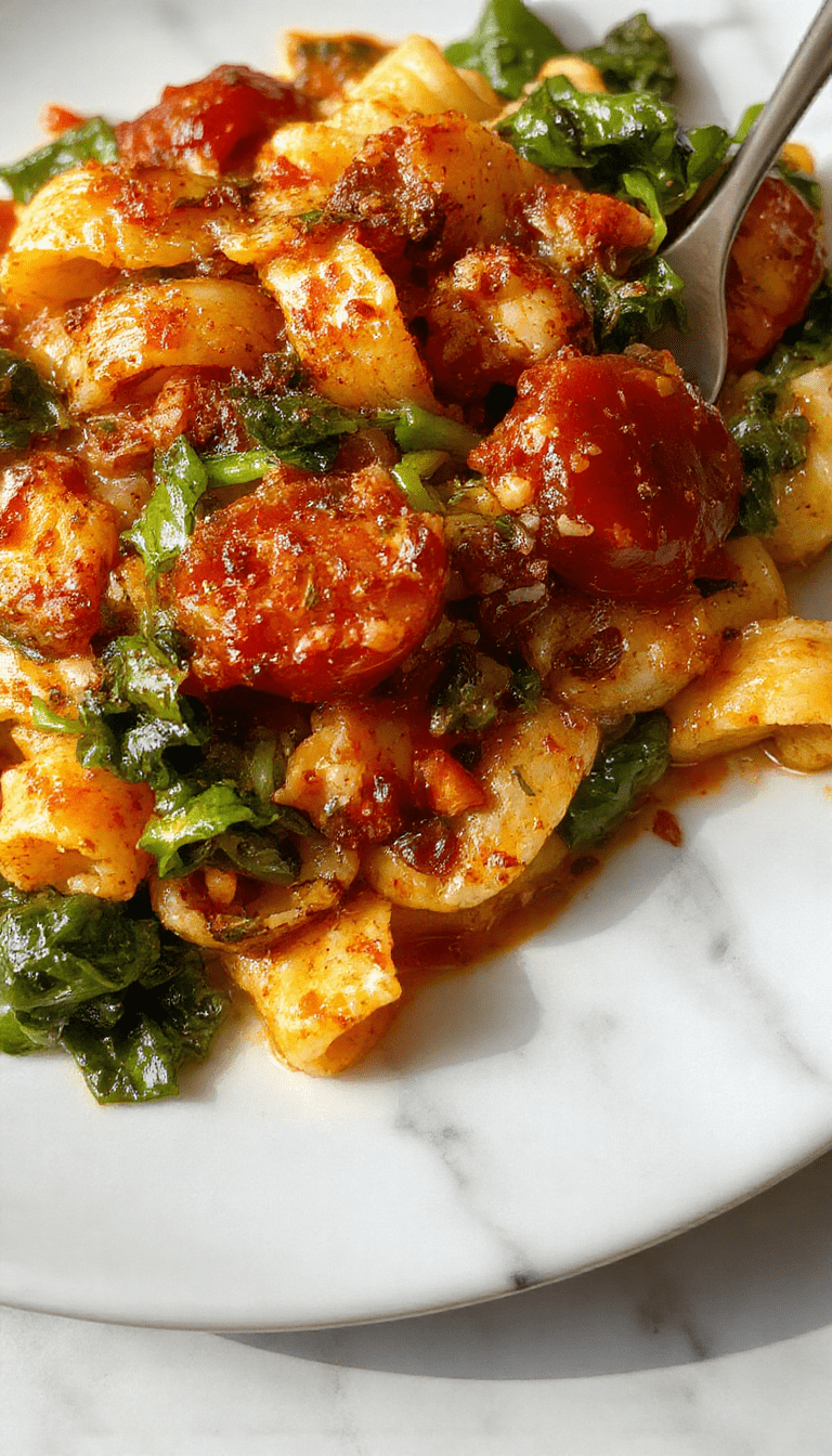 A vibrant plate of spinach tomato pasta featuring bright green spinach leaves, juicy red cherry tomatoes, and al dente pasta topped with grated cheese and fresh herbs, styled on a rustic wooden table with a drizzle of olive oil for a colorful and appetizing presentation.