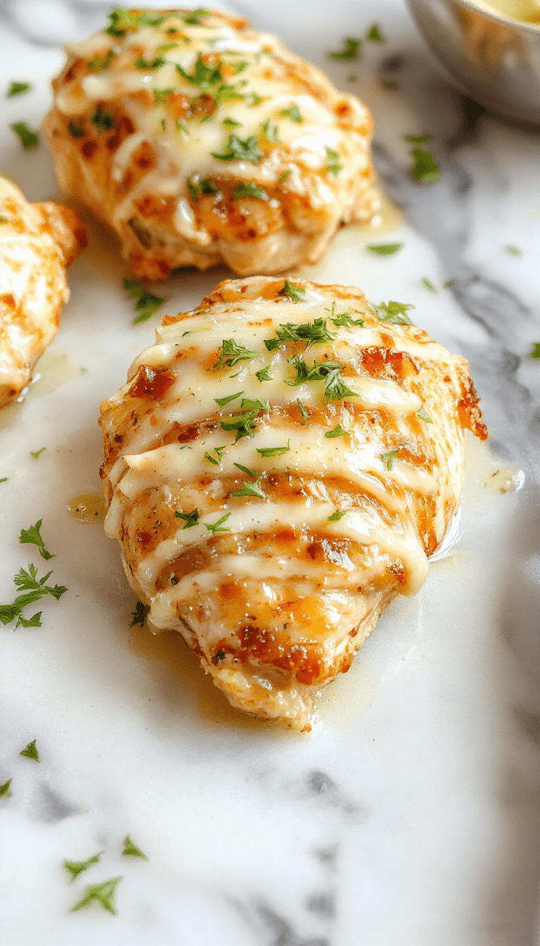 A vibrant plate of lemon chicken romano featuring golden-brown chicken breasts topped with fresh lemon slices, green herbs, and a light romano cheese crust. The presentation is elegant with a colorful side salad and lemon wedges, set on a rustic wooden table with a fresh lemon and herbs scattered around.