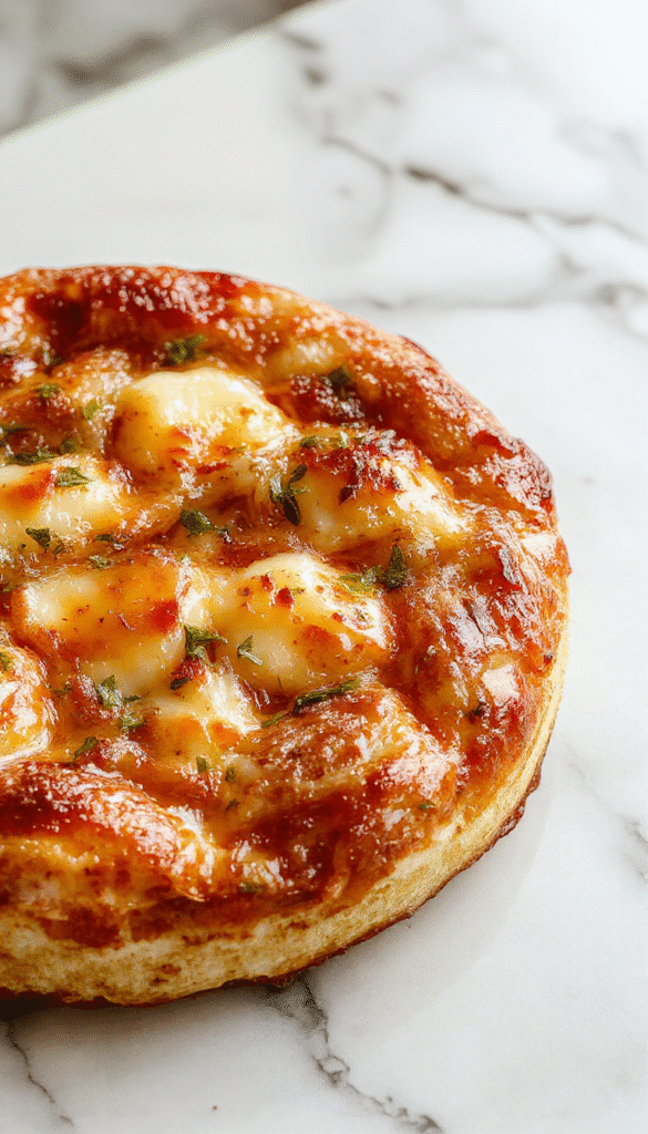 A close-up of a slice of cinnamon cheesecake with a golden-brown crust, topped with a cinnamon swirl pattern, served on a white plate with a cinnamon stick and dotted with cinnamon powder, against a rustic wooden background.