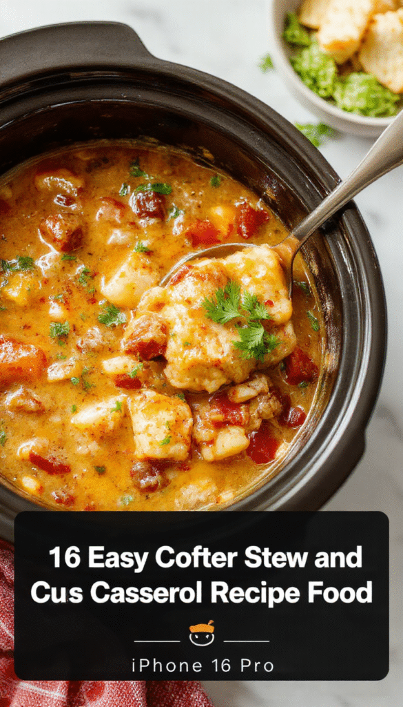 A colorful, hearty crockpot filled with simmering beef and vegetable stew, surrounded by fresh ingredients like carrots, potatoes, and herbs, with steam rising to showcase its warm, inviting texture. The dish is garnished with chopped parsley and served in rustic bowls on a wooden table, evoking comfort and homestyle cooking.