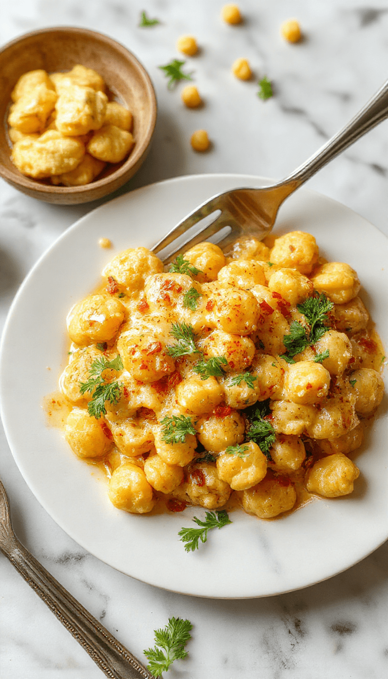 A vibrant plate of creamy butter chickpeas featuring golden-hued chickpeas coated in a rich, glossy sauce, garnished with fresh cilantro and served in a white bowl on a rustic wooden table, with a side of naan bread and colorful spices drizzled around for a warm, inviting presentation.