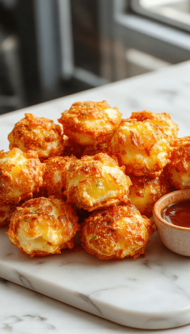 Golden brown crispy corn cheese bites arranged on a white plate with melted cheese oozing slightly, garnished with chopped parsley, with a textured crispy exterior and a vibrant yellow and white interior visible. The bites are styled with a rustic background, highlighting their crunchy texture and cheesy appeal.