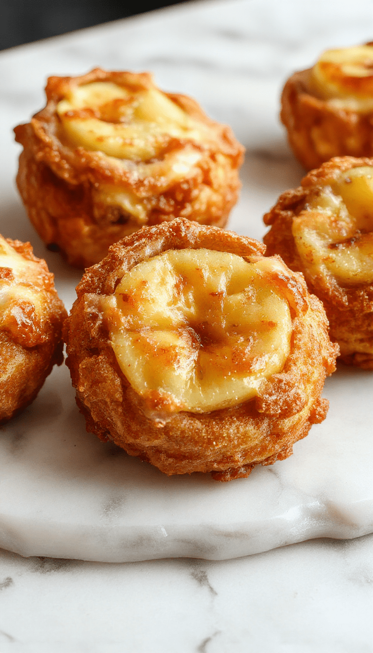 Golden brown apple fritter bites arranged on a rustic wooden platter with powdered sugar sprinkled on top, showcasing their crispy exterior and soft interior. Fresh apple slices and cinnamon powder accent the plate, with a blurred background of a cozy kitchen setting.