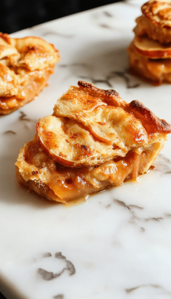 A golden-brown homemade apple pie sliced open revealing tender cinnamon-spiced apple filling inside a flaky, buttery crust, garnished with a dusting of powdered sugar and served on a rustic wooden table with fresh apple slices on the side.