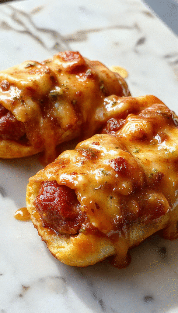 Golden-brown pigs in a blanket arranged on a white platter, with crispy pastry wrapping around juicy sausages, garnished with sesame seeds and fresh herbs, styled for a casual snack setting