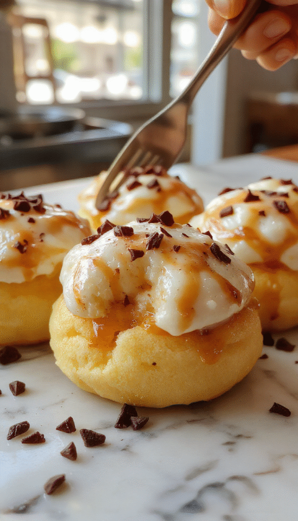 A stack of tall, airy Japanese souffle pancakes with golden-brown tops, drizzled with syrup and topped with powdered sugar and fresh berries, styled on a white plate with a soft background and natural lighting showcasing their fluffy texture.