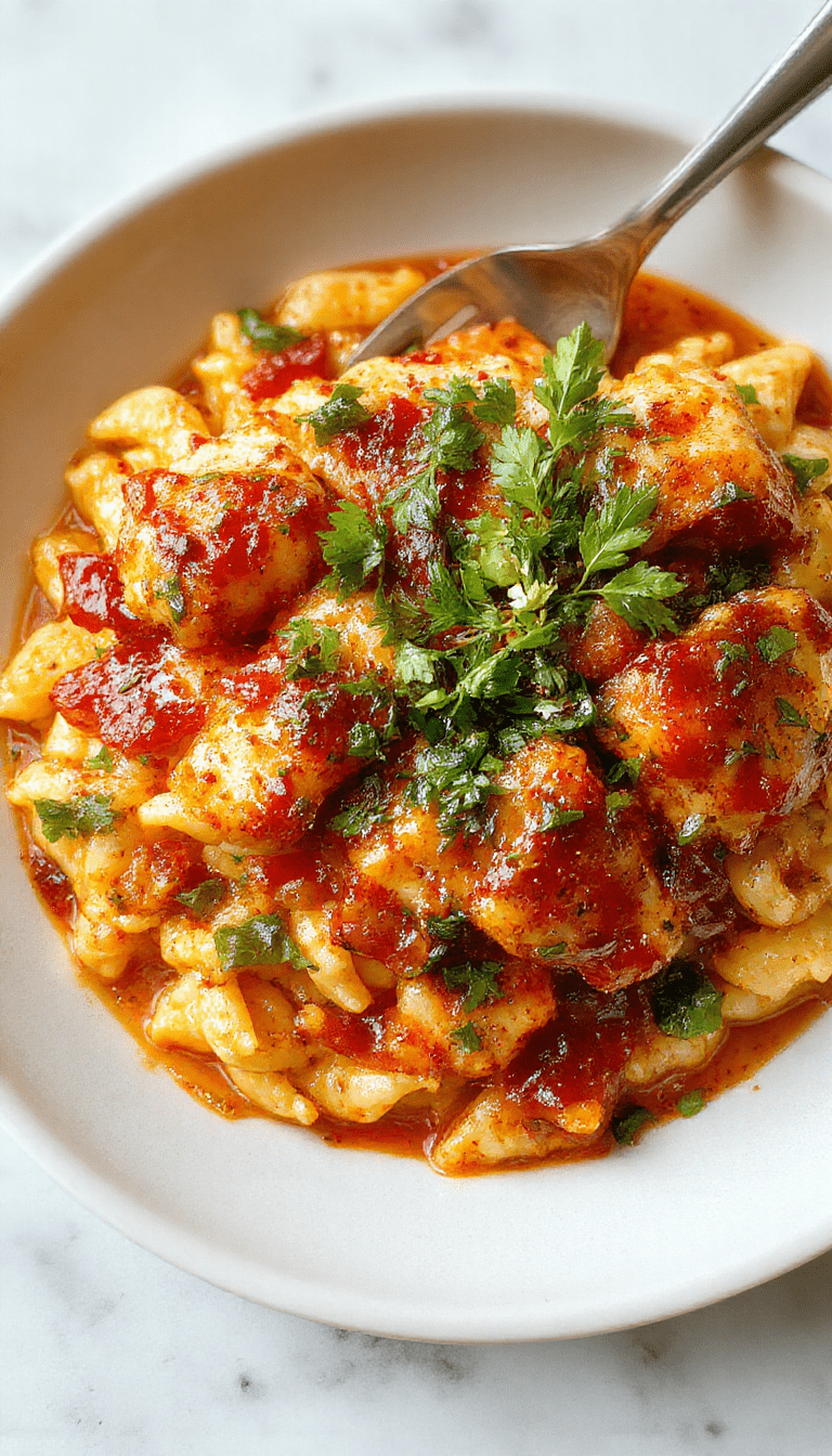A vibrant bowl of Cajun chicken orzo showcasing golden-brown grilled chicken slices nestled on a bed of creamy orzo pasta, garnished with chopped green herbs and colorful bell peppers, all set on a rustic wooden table with a sprinkle of Cajun seasoning around the dish.