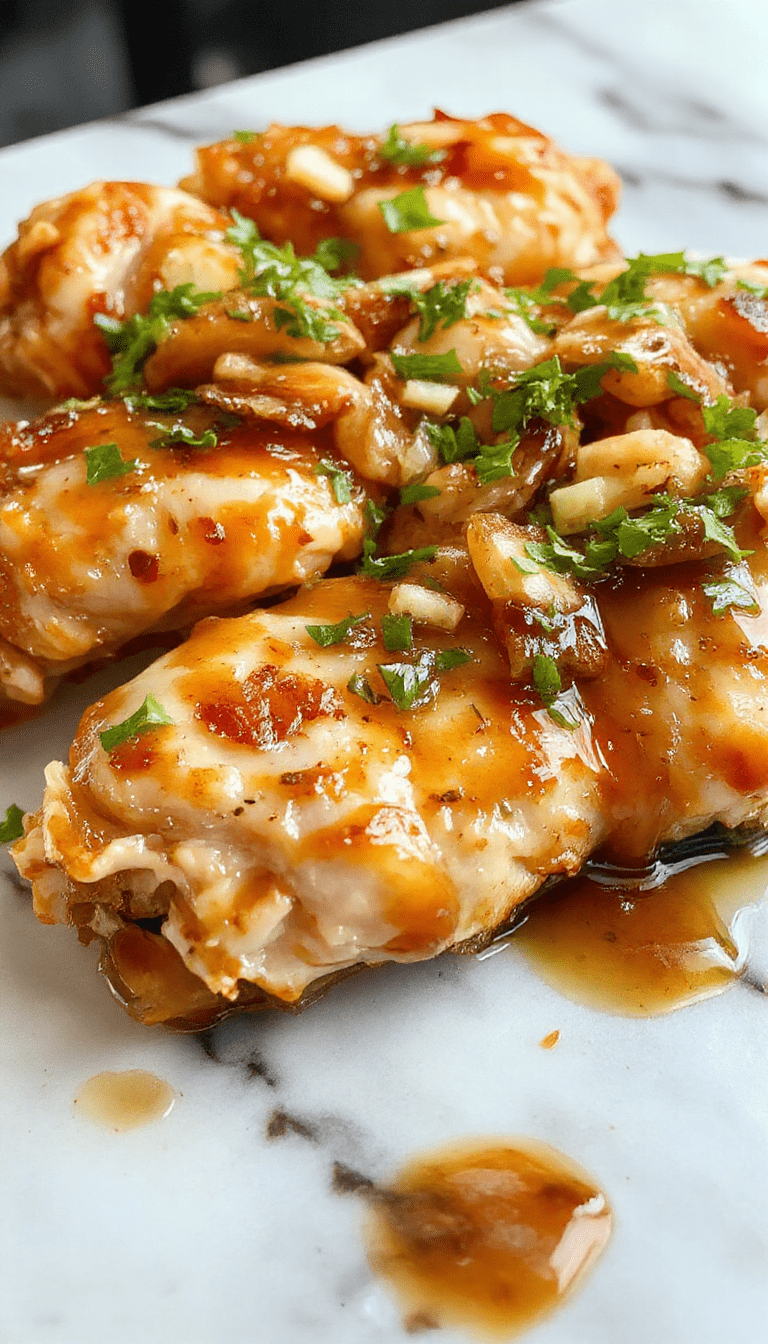 A vibrant plate featuring golden-brown honey garlic chicken pieces garnished with chopped green onions and sesame seeds, served alongside colorful steamed broccoli and jasmine rice, all presented on a rustic wooden table with a drizzle of honey and garlic sauce visible.