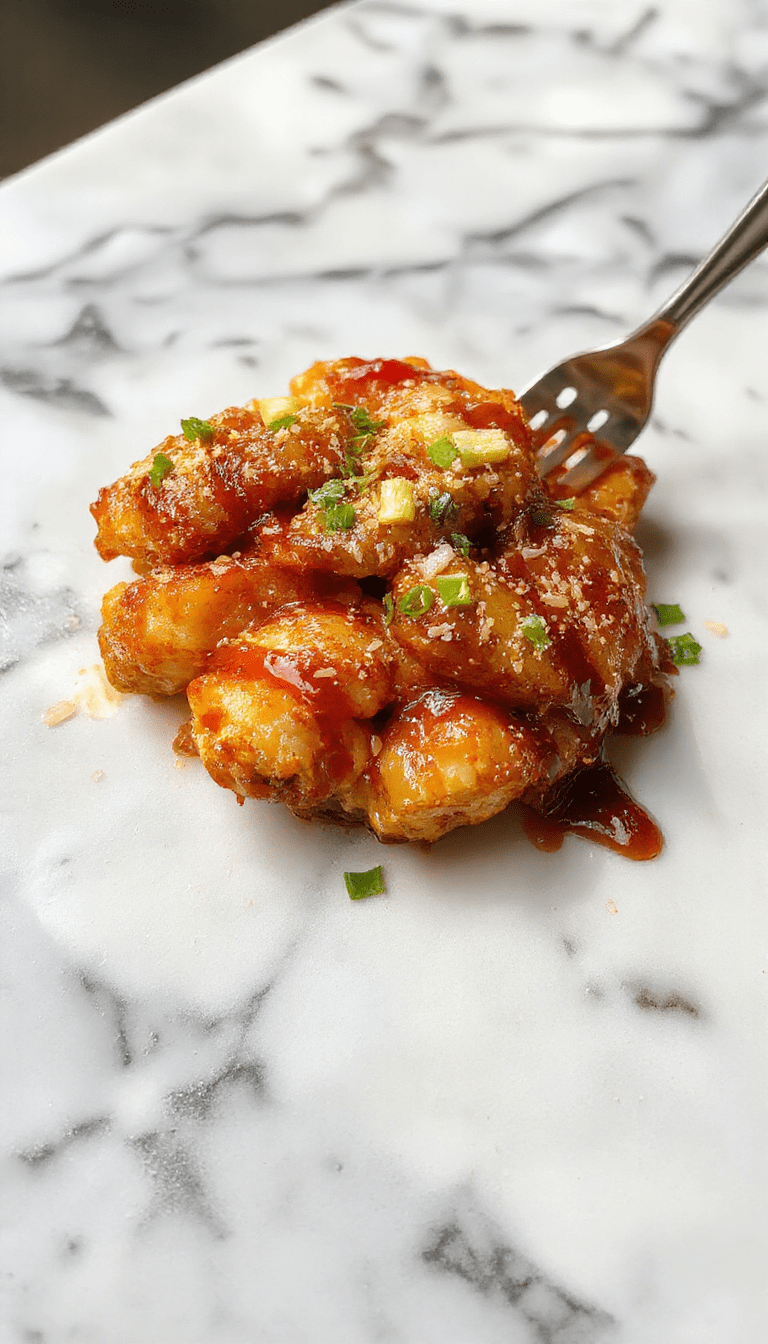 Colorful plate of sesame chicken featuring golden-brown crispy chicken coated in glossy sesame sauce, garnished with toasted sesame seeds and chopped green onions, served on a white plate with a drizzle of sauce, set against a neutral background with fresh vegetables and chopsticks nearby.