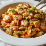 A steaming bowl of Chicken Chow Mein featuring golden-brown stir-fried chicken and vibrant vegetables atop glossy, tender noodles, garnished with chopped scallions and sesame seeds, artfully styled in a rustic bowl with chopsticks resting on the side.
