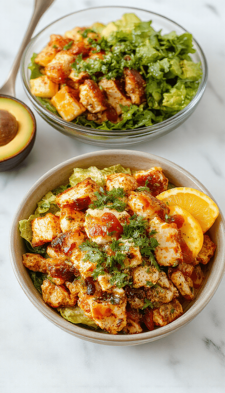 Colorful chicken burrito bowls featuring diced grilled chicken, vibrant red and green bell peppers, black beans, corn, and fresh cilantro on a white plate, topped with shredded cheese and a squeeze of lime, styled with a rustic wooden background