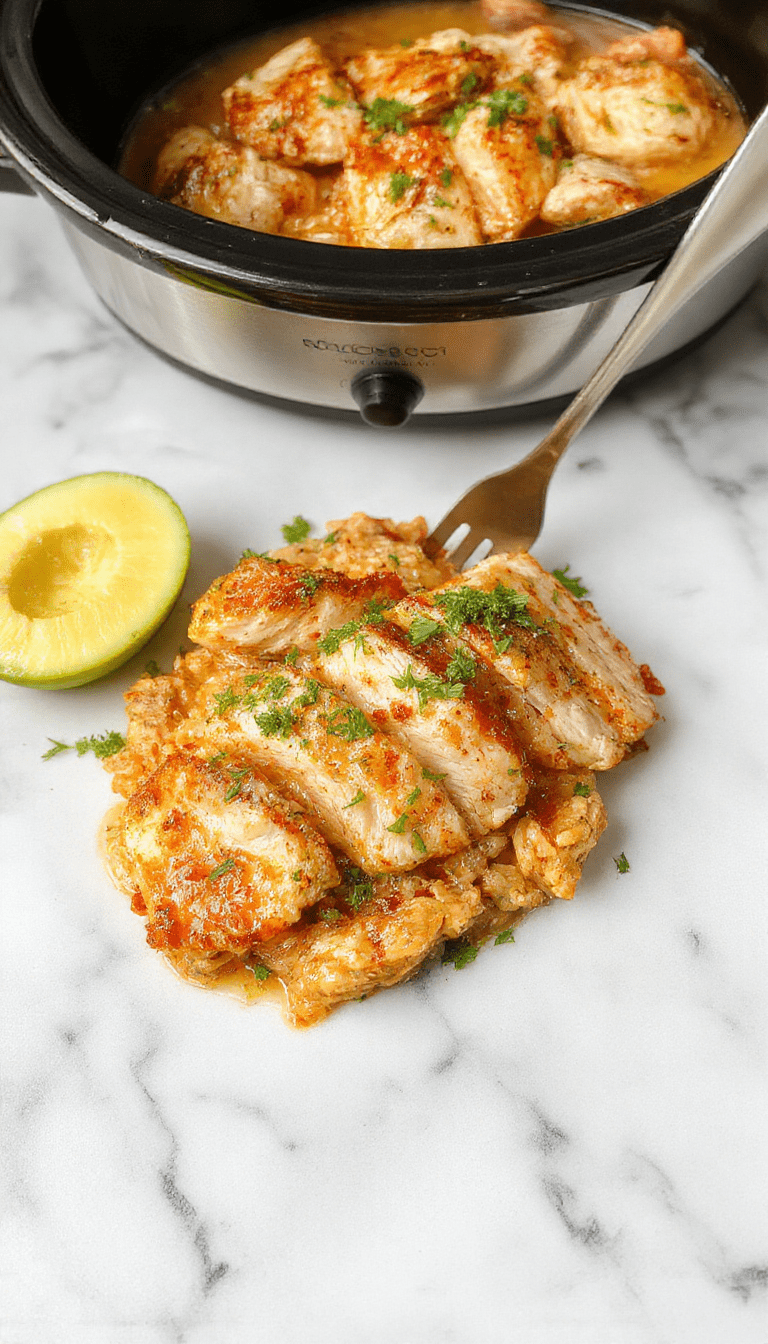 Colorful dish featuring tender shredded chicken glazed with glossy sweet Hawaiian sauce, garnished with chopped green onions on a white plate, with a backdrop of pineapple slices and cooked rice, styled in warm lighting highlighting the glossy sauce and vibrant garnish.